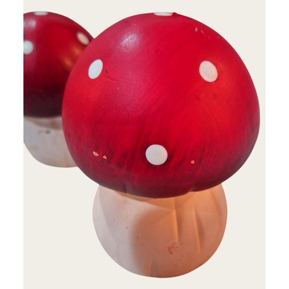 Set Of 5 Red & White Ceramic Mushroom Decorations new - Picture 2 of 7